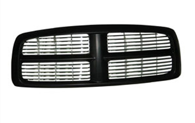 Black Complete Grille with Horizontal Bar Insert 02-05 Dodge Ram Black Complete Grille with Horizontal Bar Insert 02-05 Dodge Ram